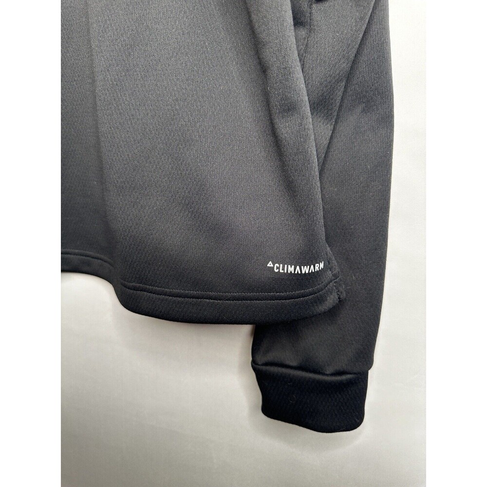 Adidas Climawarm Logo Hoodie Women’s Size Large Black Pullover Sweatshirt - Picture 4 of 9